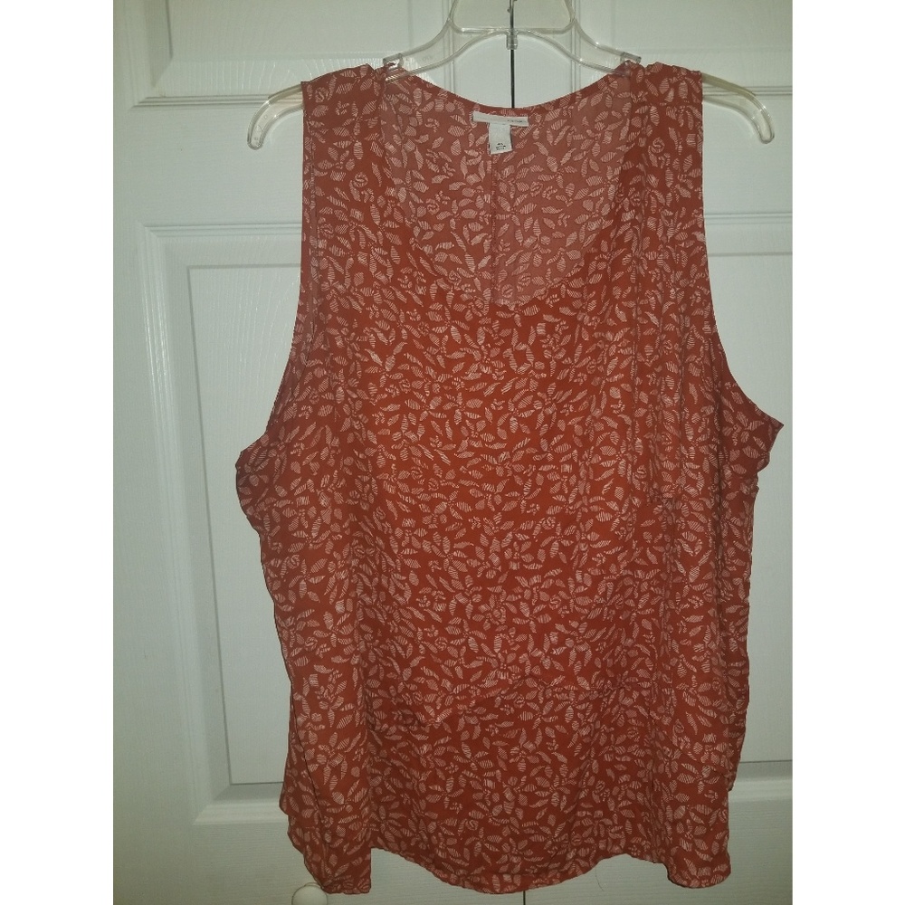 Ava & Viv rust floral sleeveless shirt size 4